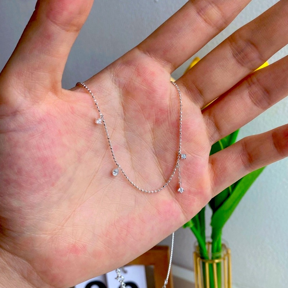 Sparkling Kite Shape Necklace: Diamond-inspired Cubic Zirconia 925 Silver Chain